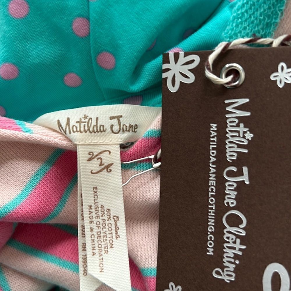 Matilda Jane Hoodie Party Terry Hooded Ruffle Top - Picture 3 of 6